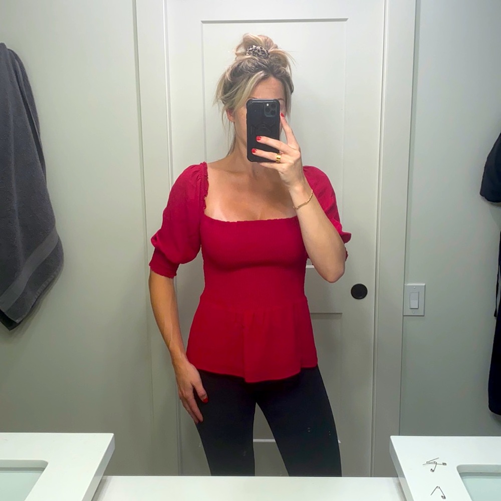 Reformation peplum blouse size 6